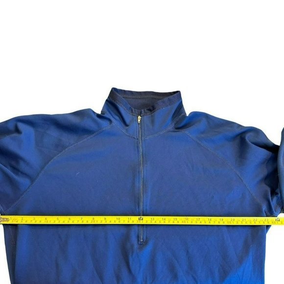 Patagonia Made in the USA Polyester Blue Quarter Zip Base Layer Mens L *Stain* - Picture 6 of 7